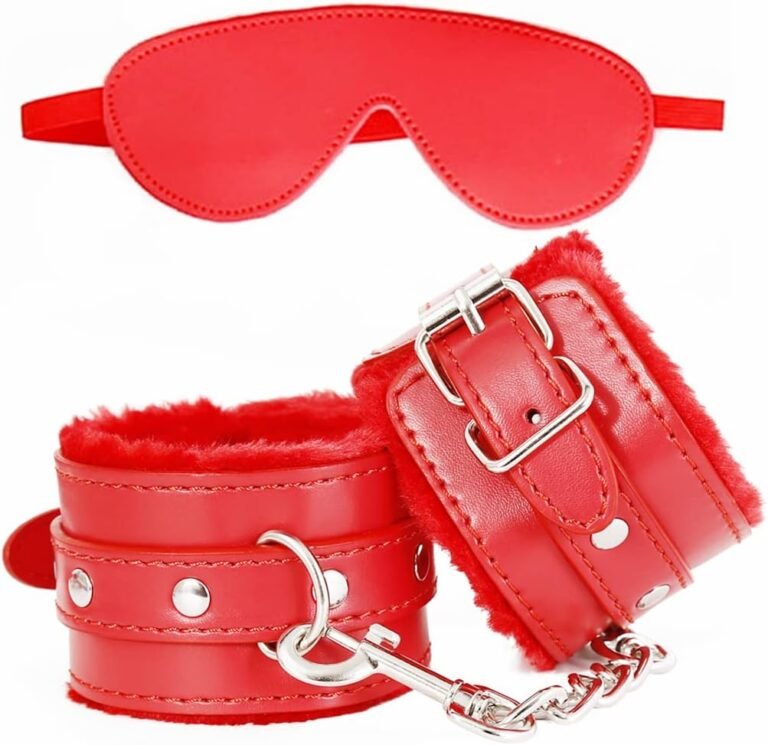 Premium Red Bondage Restraint Set with Blindfold and Wrist Cuffs