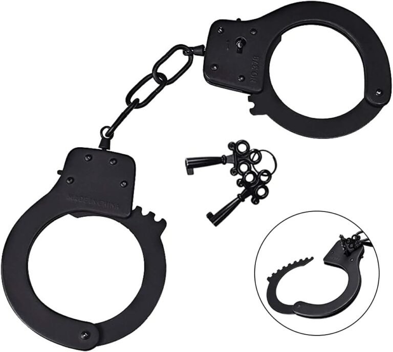 Premium Black Metal Handcuffs with Safety Keys