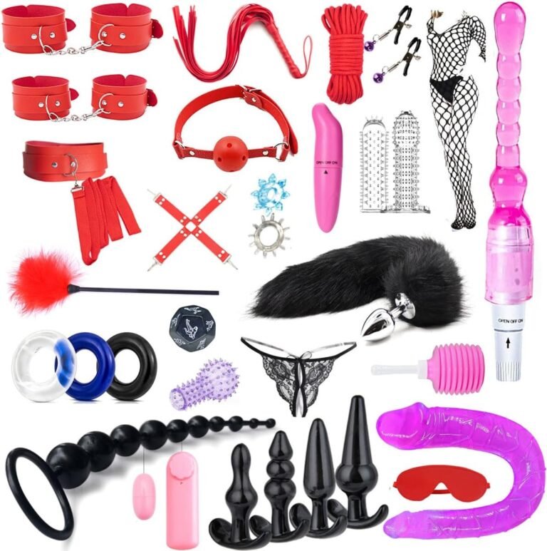 Premium 25 Piece Bondage Kit with Restraints, Blindfold and Accessories